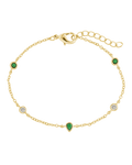 Pear and Round CZ Station Bracelet - Sterling Forever
