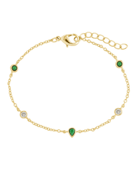 Pear and Round CZ Station Bracelet - Sterling Forever