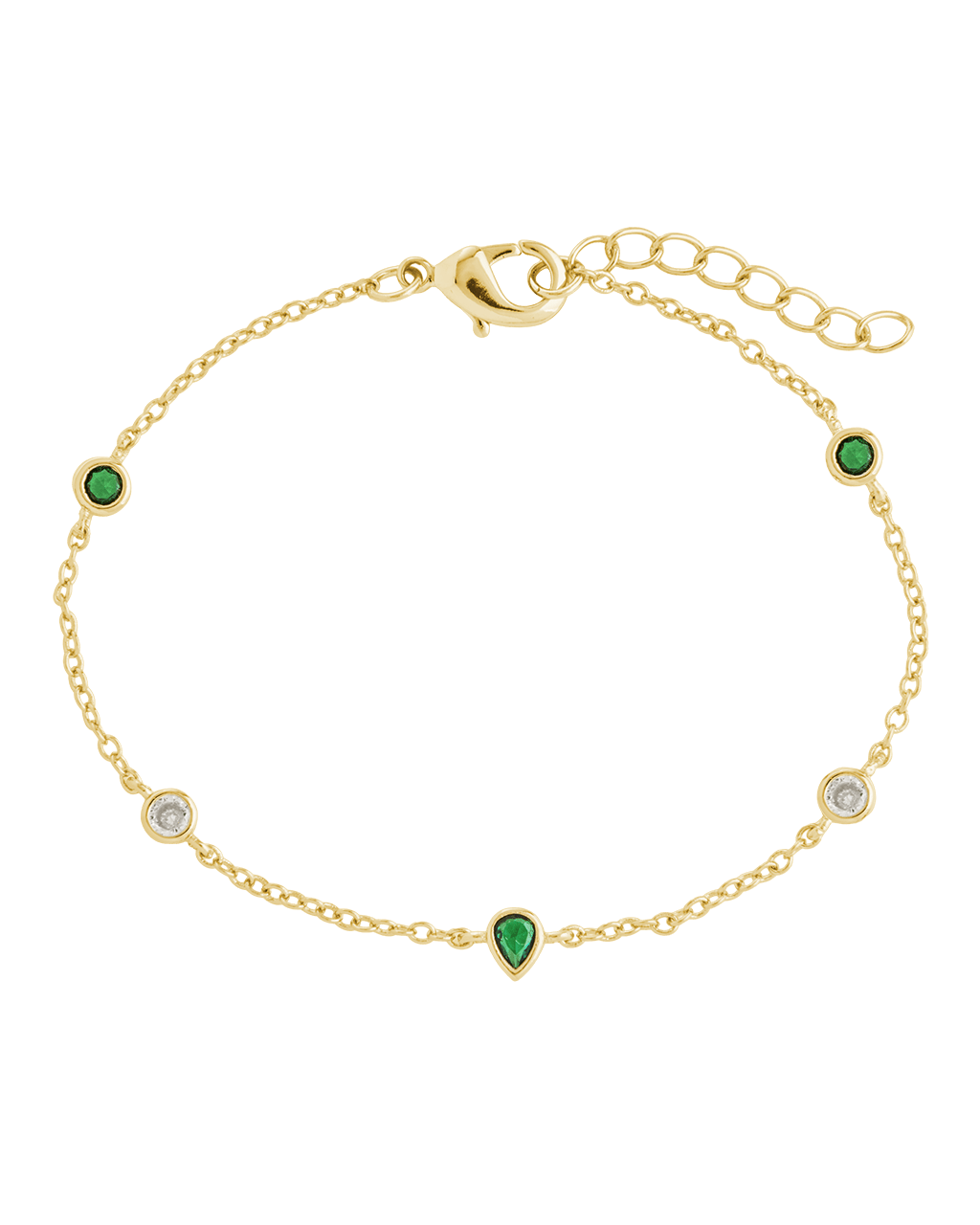 Pear and Round CZ Station Bracelet - Sterling Forever