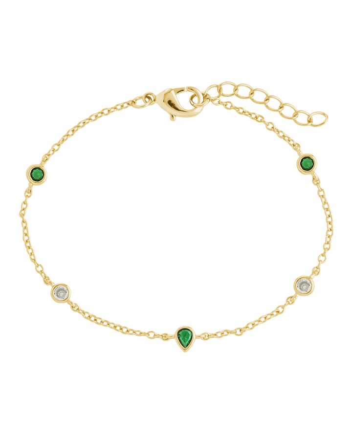 Pear and Round CZ Station Bracelet