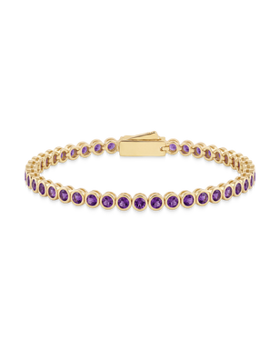 Helene Amethyst CZ Bezel Eternity Tennis Bracelet