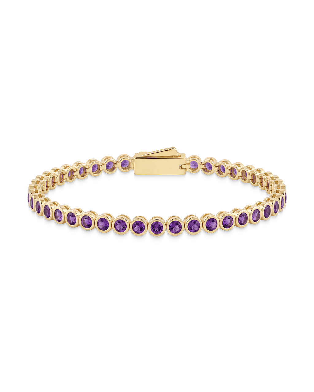 Helene Amethyst CZ Bezel Eternity Tennis Bracelet