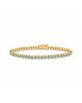 Helene Aquamarine CZ Bezel Eternity Tennis Bracelet