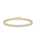 Aquamarine CZ Helene Bezel Eternity Tennis Bracelet