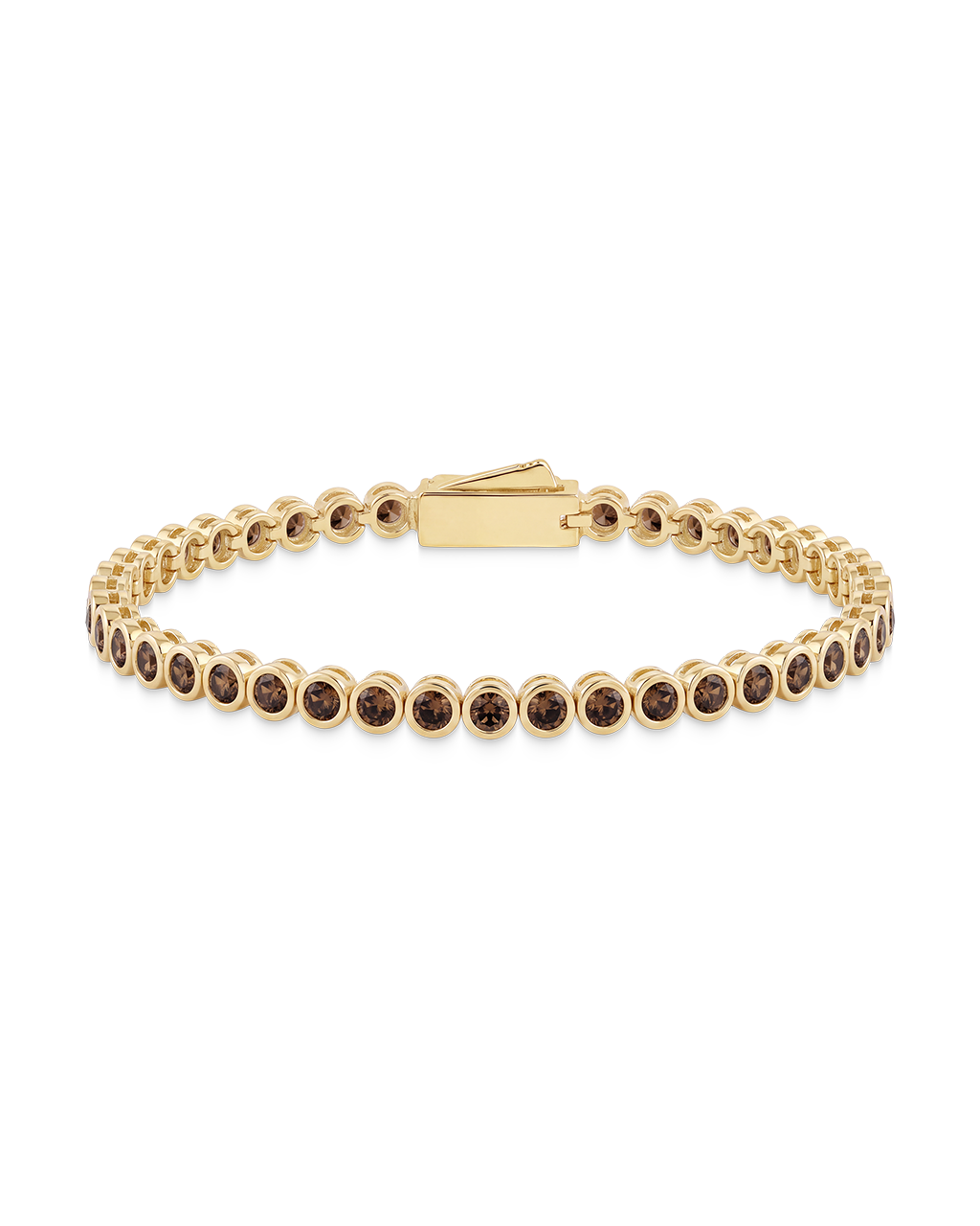 Helene Chocolate CZ Bezel Eternity Tennis Bracelet