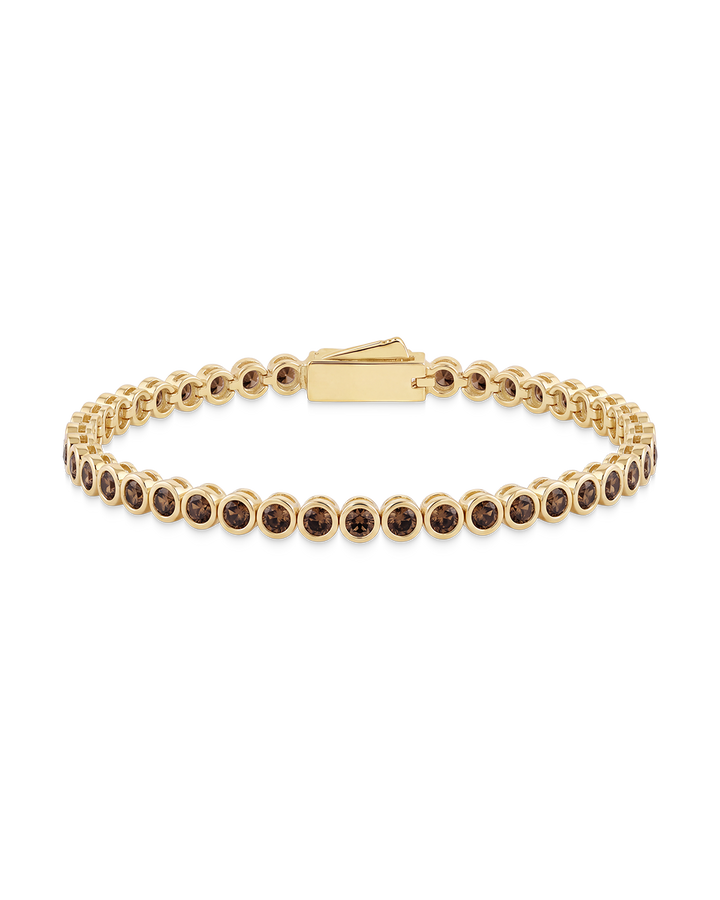 Helene Chocolate CZ Bezel Eternity Tennis Bracelet