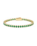 Helene Emerald CZ Bezel Eternity Tennis Bracelet
