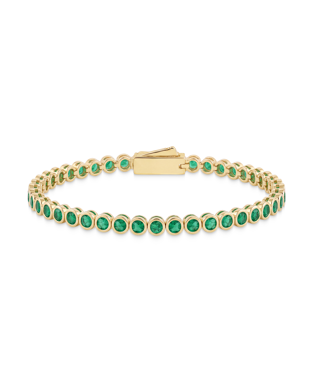 Helene Emerald CZ Bezel Eternity Tennis Bracelet