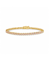 Helene Light Pink CZ Bezel Eternity Tennis Bracelet