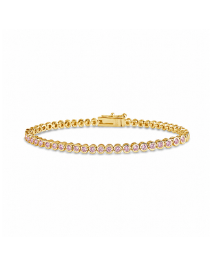 Helene Light Pink CZ Bezel Eternity Tennis Bracelet