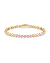 Light Pink CZ Helene Bezel Eternity Tennis Bracelet