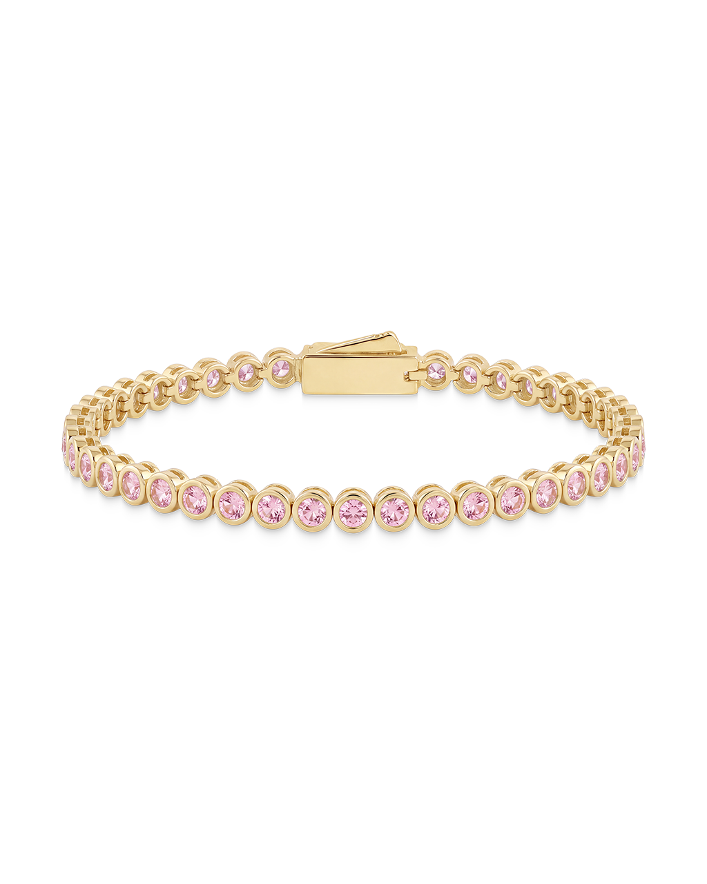 Light Pink CZ Helene Bezel Eternity Tennis Bracelet