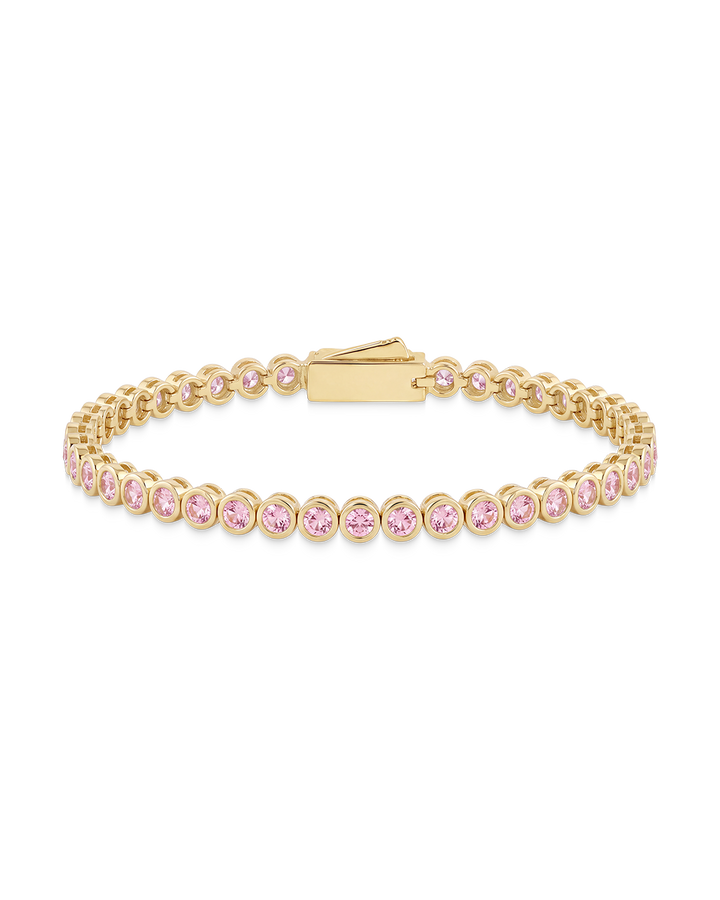 Light Pink CZ Helene Bezel Eternity Tennis Bracelet