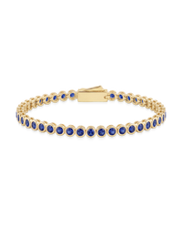 Helene Sapphire CZ Bezel Eternity Tennis Bracelet