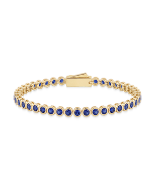 Helene Sapphire CZ Bezel Eternity Tennis Bracelet
