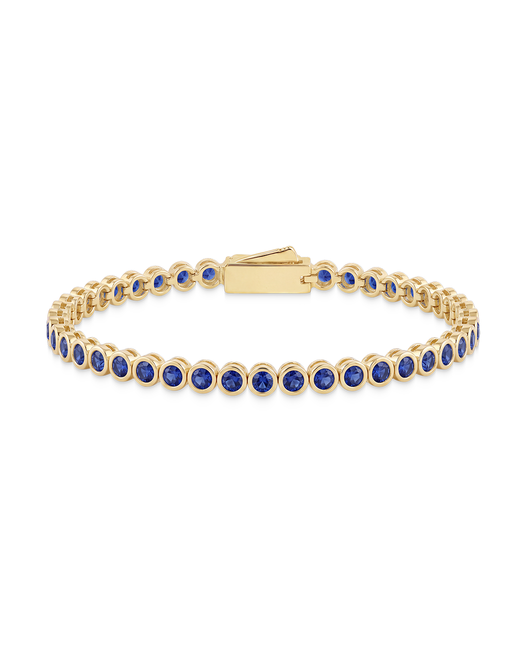 Helene Sapphire CZ Bezel Eternity Tennis Bracelet