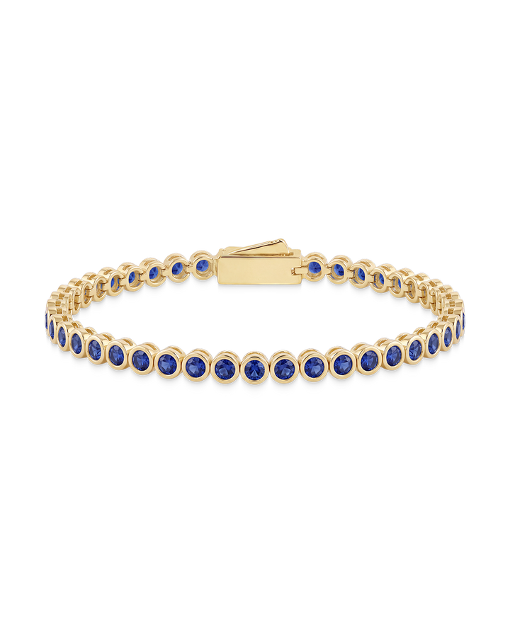 Helene Sapphire CZ Bezel Eternity Tennis Bracelet