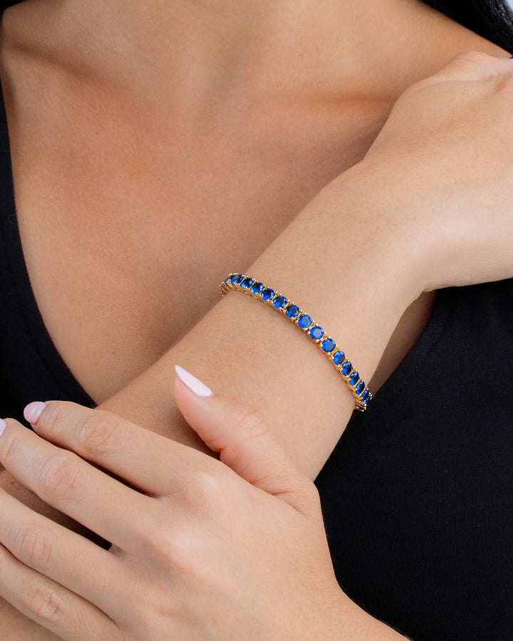 Marisol Sapphire CZ Round Cut Tennis Bracelet