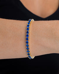 Marisol Sapphire CZ Round Cut Tennis Bracelet
