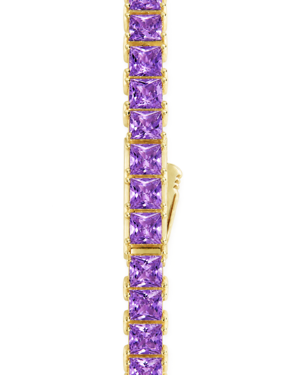 Marisol Amethyst CZ Princess Cut Tennis Bracelet