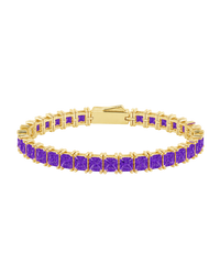 Marisol Amethyst CZ Princess Cut Tennis Bracelet