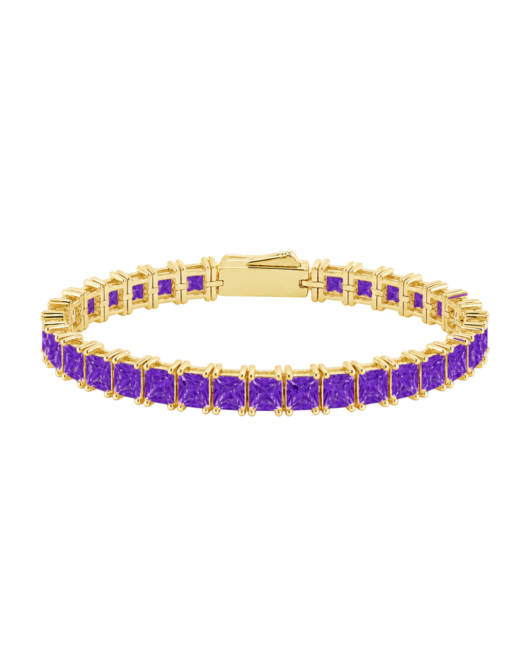 Marisol Amethyst CZ Princess Cut Tennis Bracelet