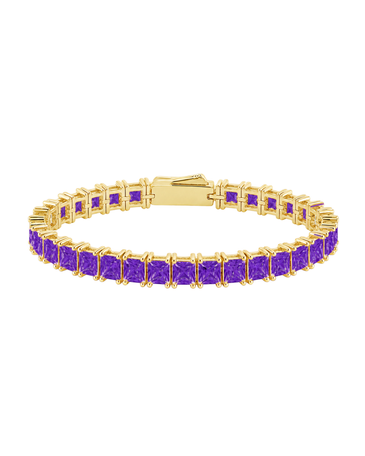 Marisol Amethyst CZ Princess Cut Tennis Bracelet