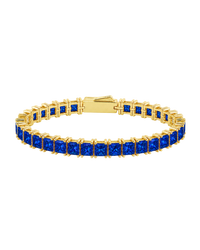Marisol Sapphire CZ Princess Cut Tennis Bracelet