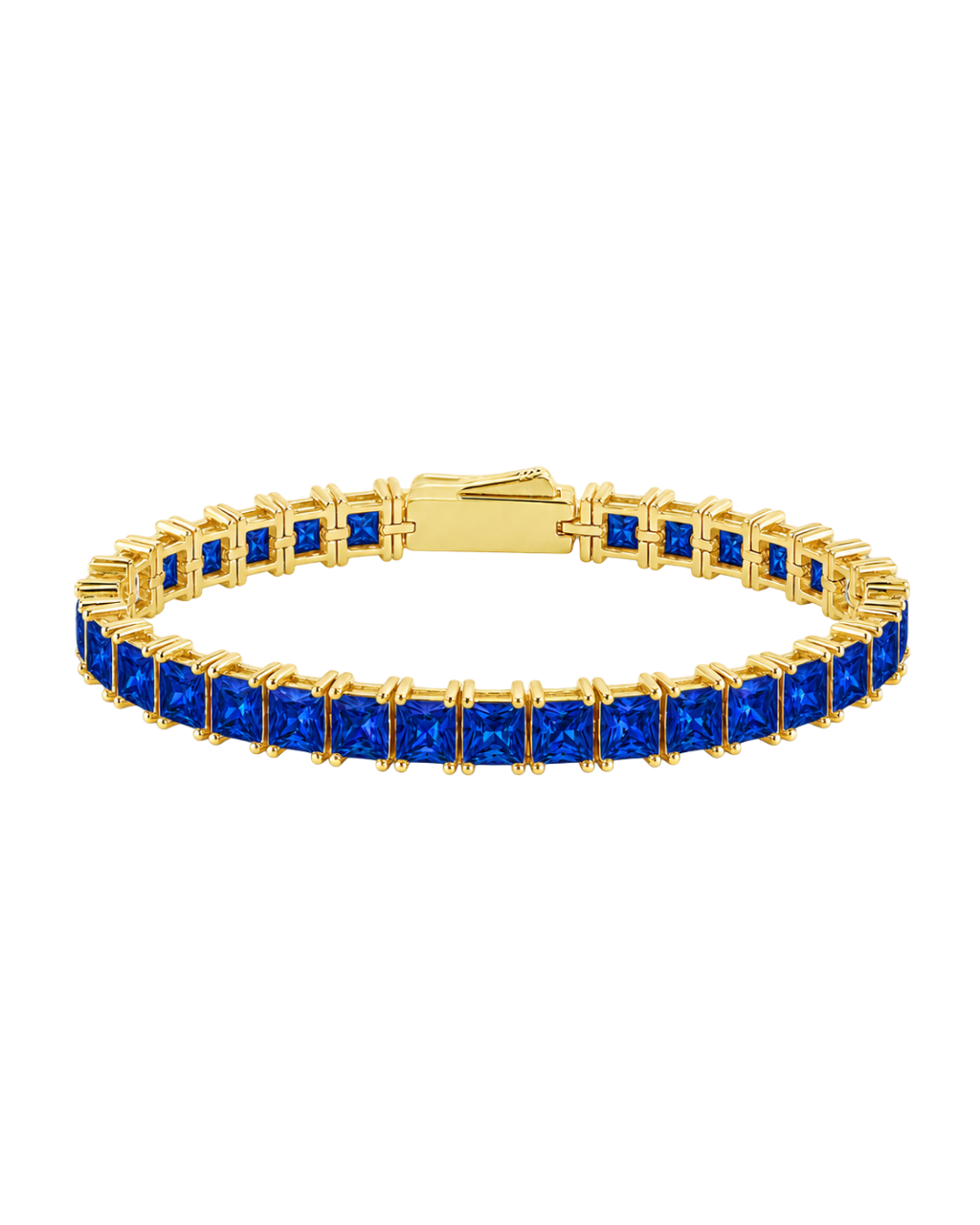 Marisol Sapphire CZ Princess Cut Tennis Bracelet