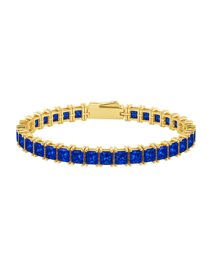 Marisol Sapphire CZ Princess Cut Tennis Bracelet