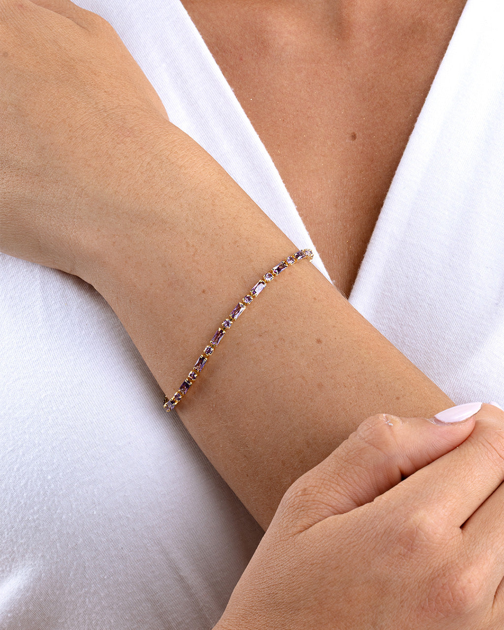 Georgia Amethyst CZ Tennis Bracelet – Sterling Forever