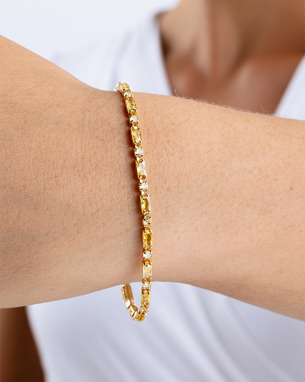Georgia Canary CZ Tennis Bracelet