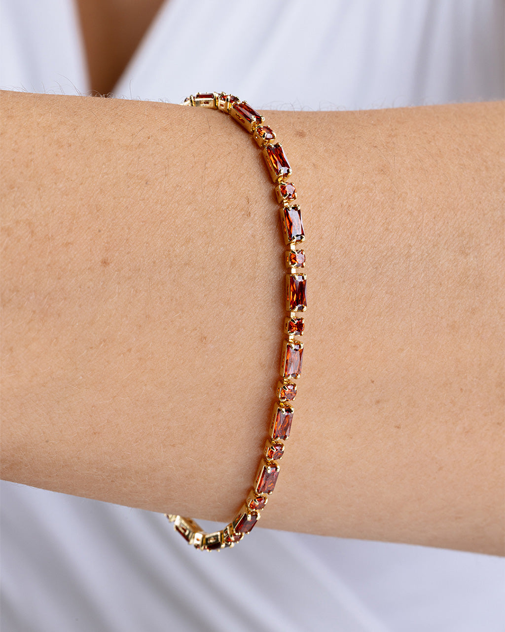 Georgia Garnet CZ Tennis Bracelet