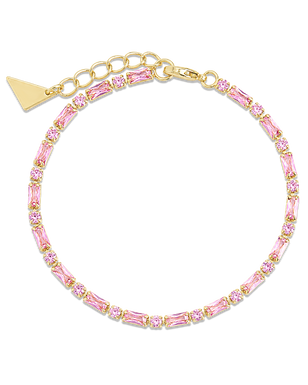 Georgia Light Pink CZ Tennis Bracelet