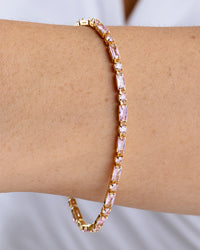 Georgia Light Pink CZ Tennis Bracelet