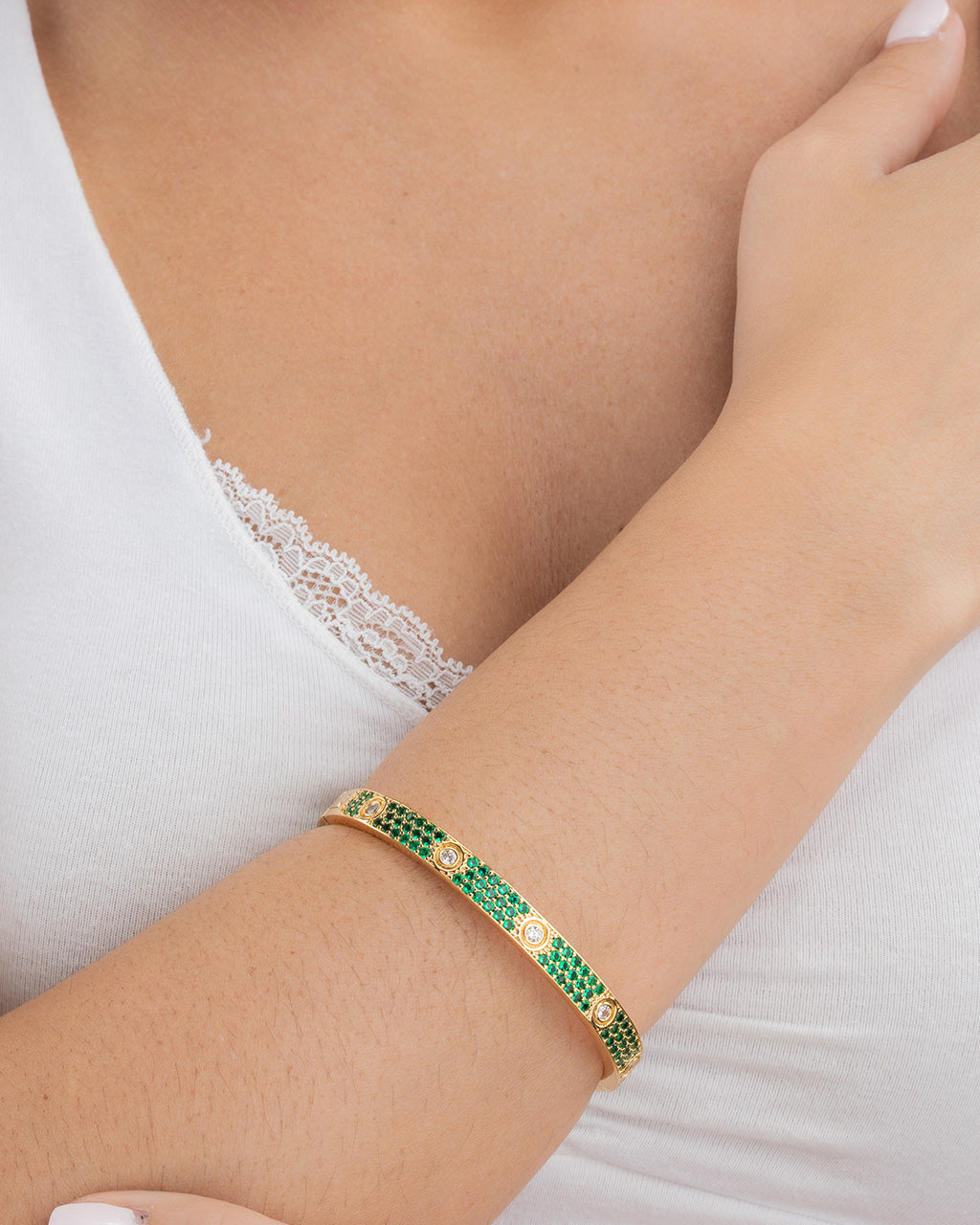 Lumière Emerald CZ Bangle