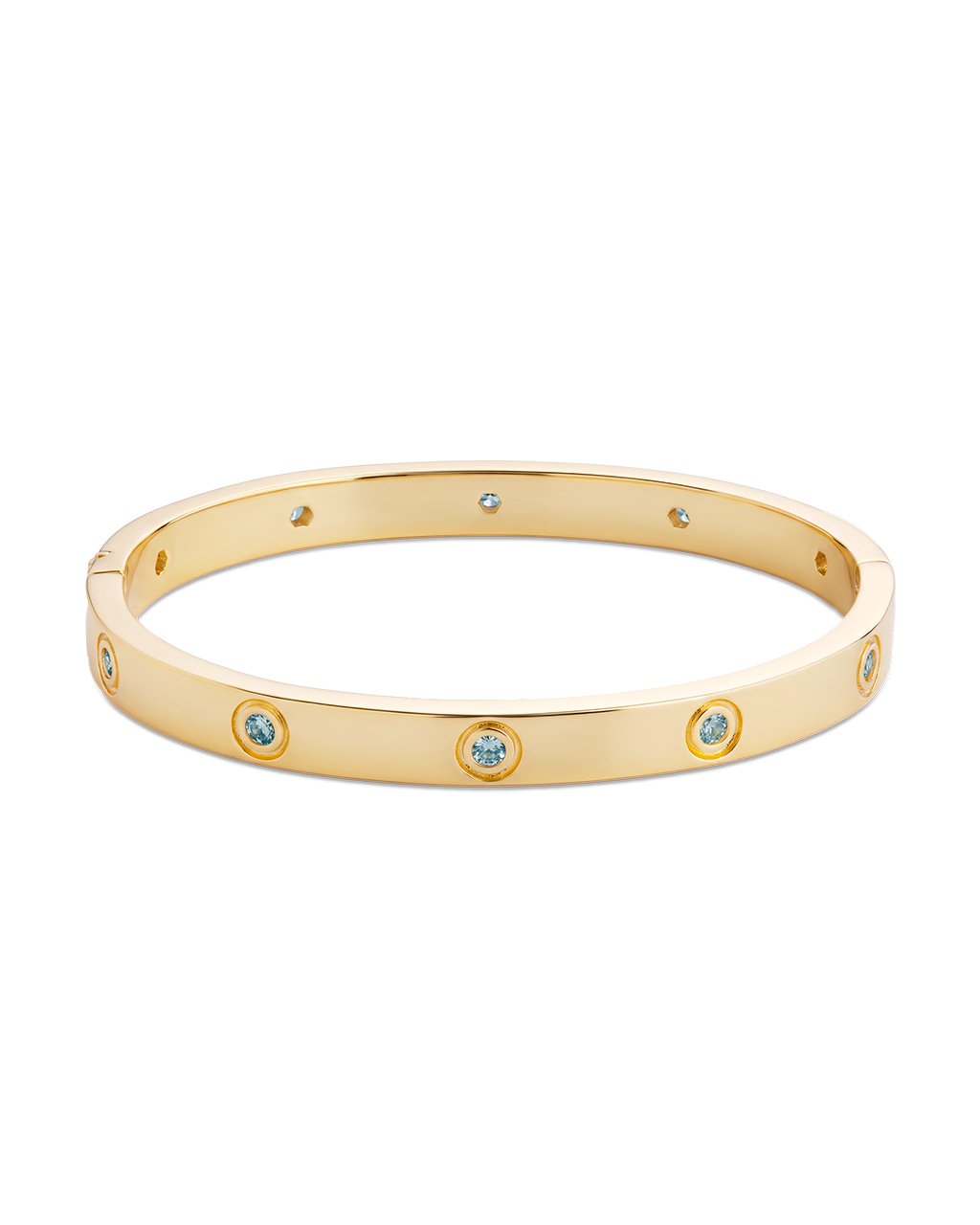 Verona Aquamarine CZ Bangle