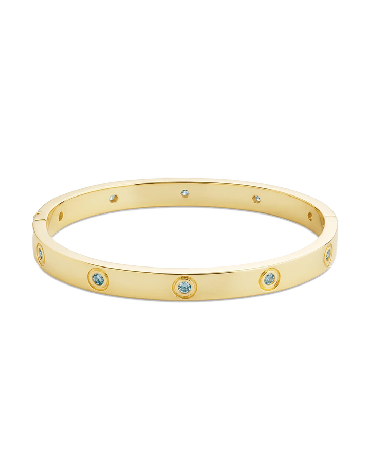 Verona Aquamarine CZ Bangle