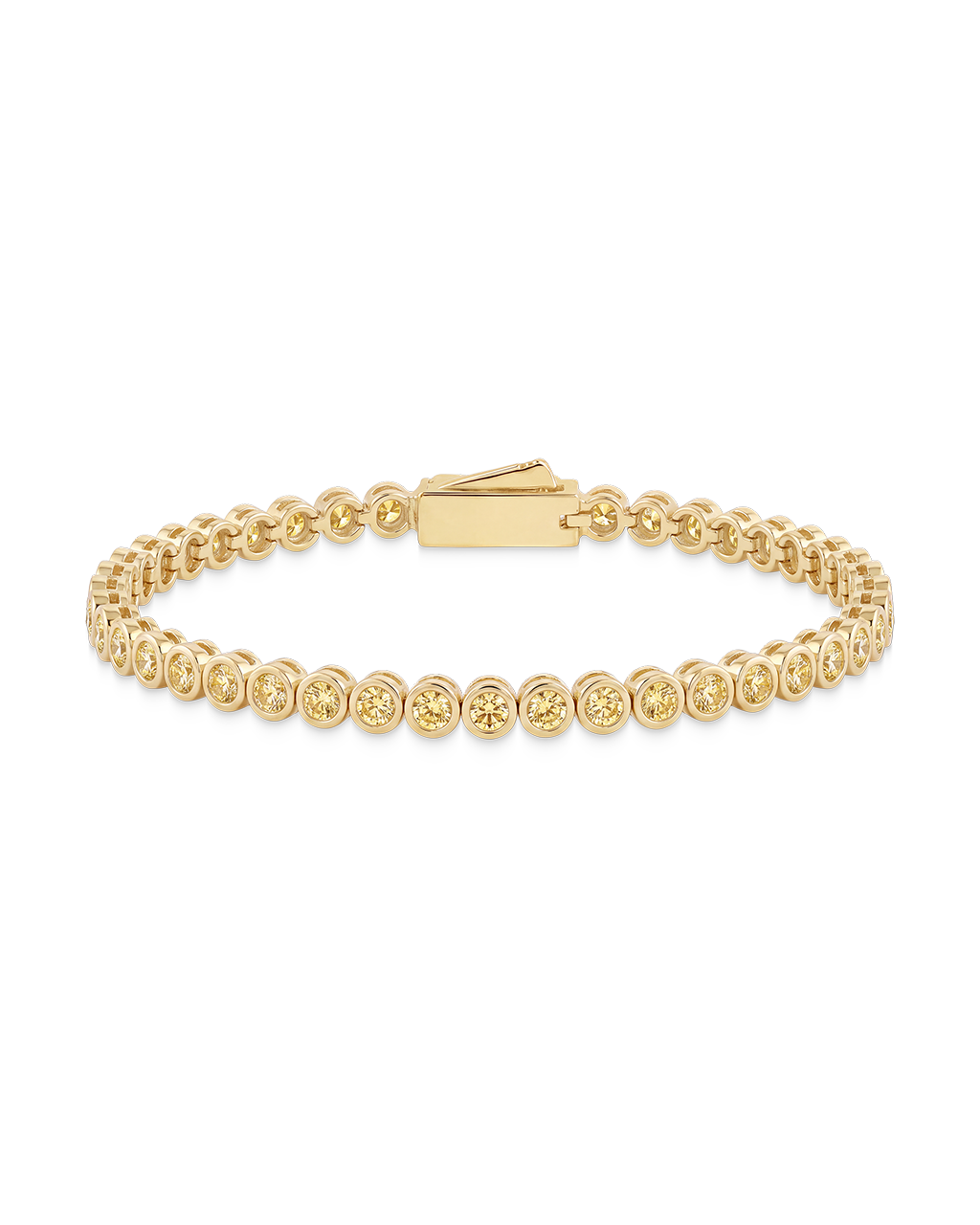 Helene Canary CZ Bezel Eternity Tennis Bracelet