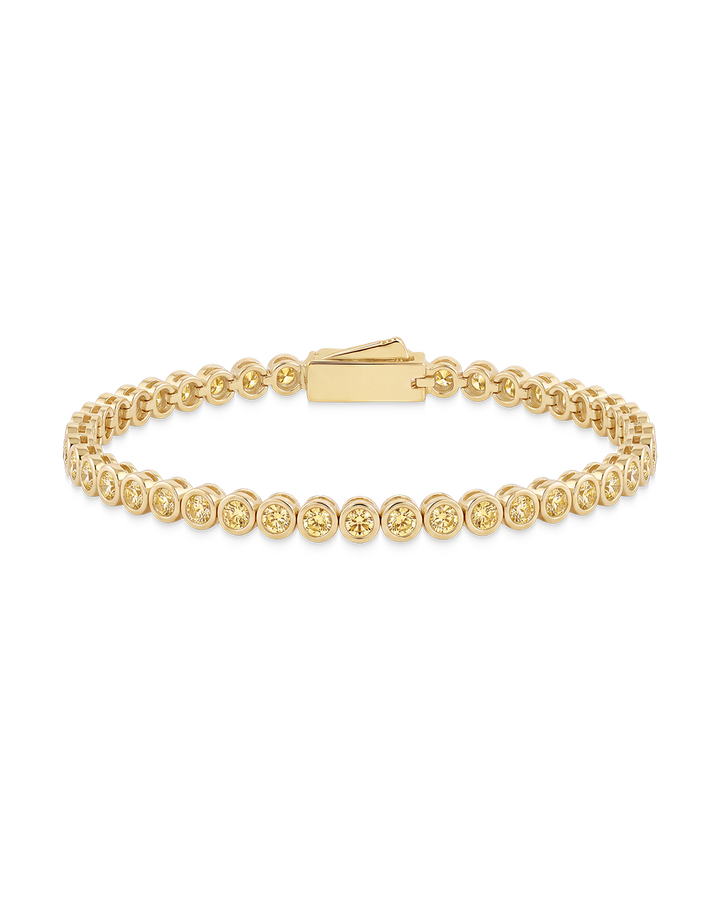 Helene Canary CZ Bezel Eternity Tennis Bracelet