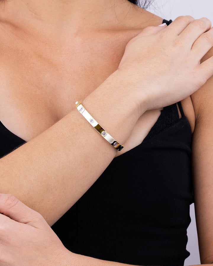 Verona Amethyst CZ Bangle