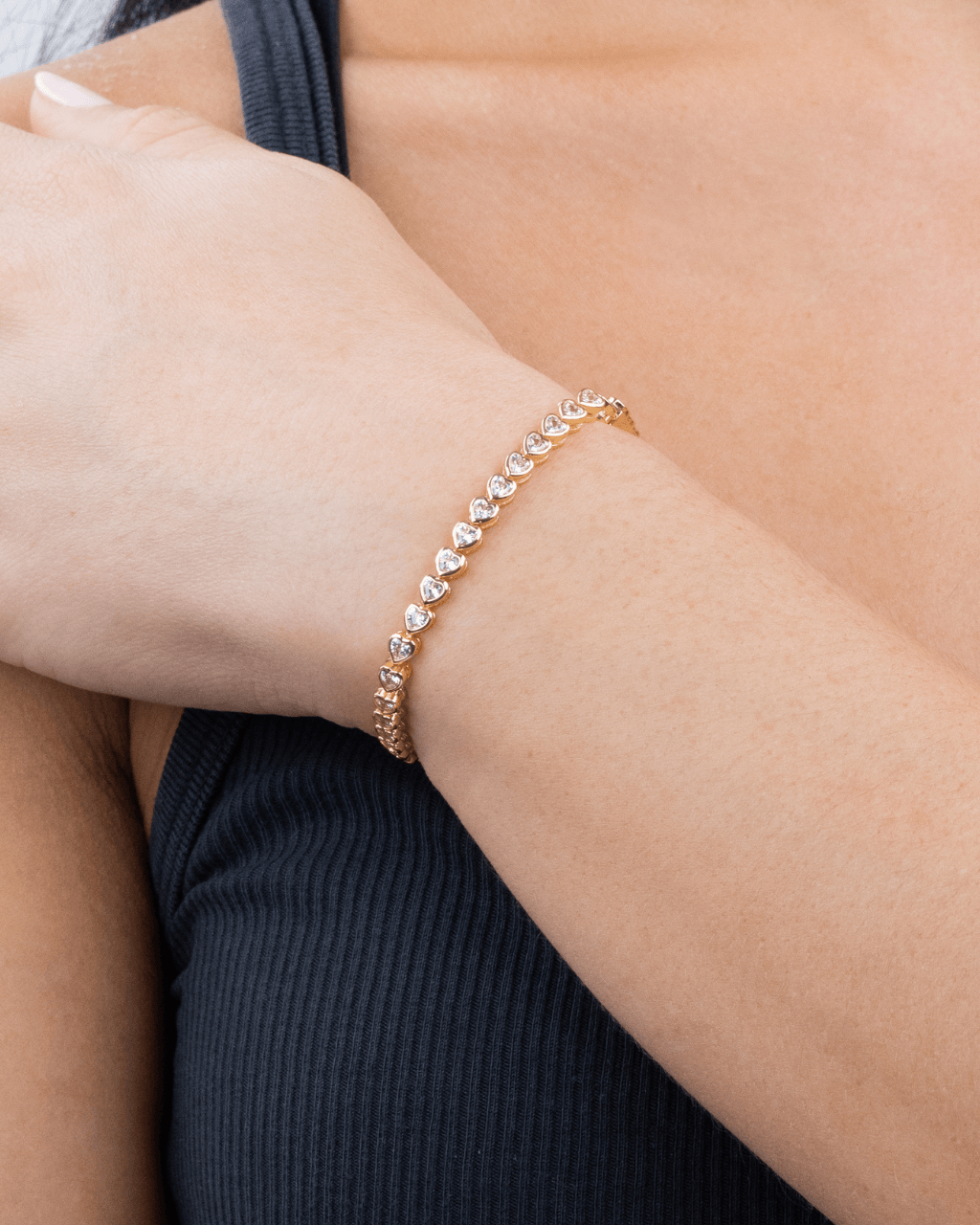 Helene Heart Cut Tennis Bracelet