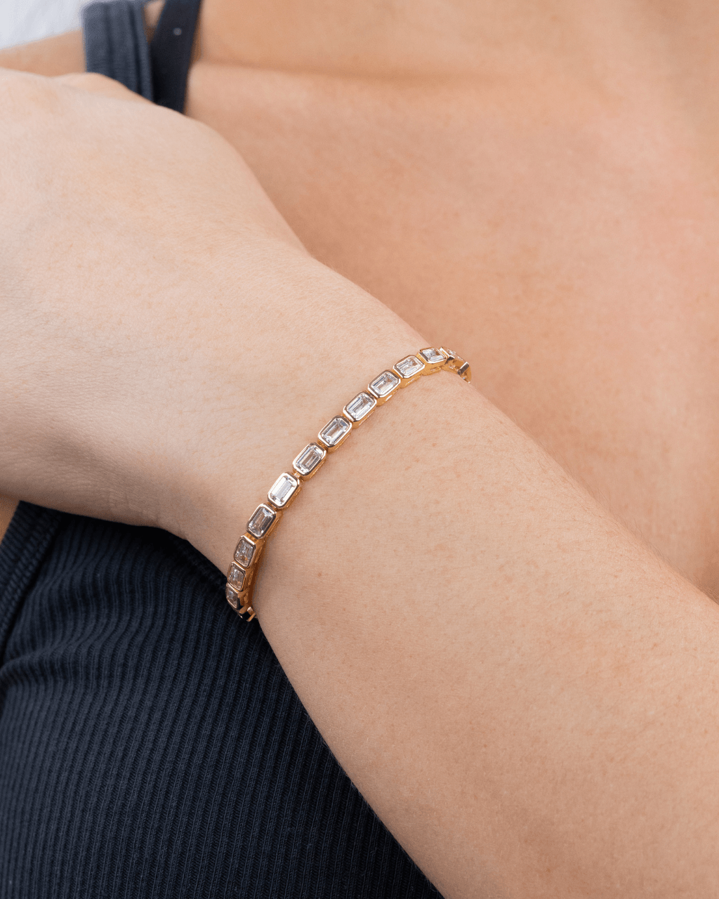Helene Emerald Cut Tennis Bracelet