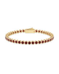 Helene Garnet CZ Bezel Eternity Tennis Bracelet