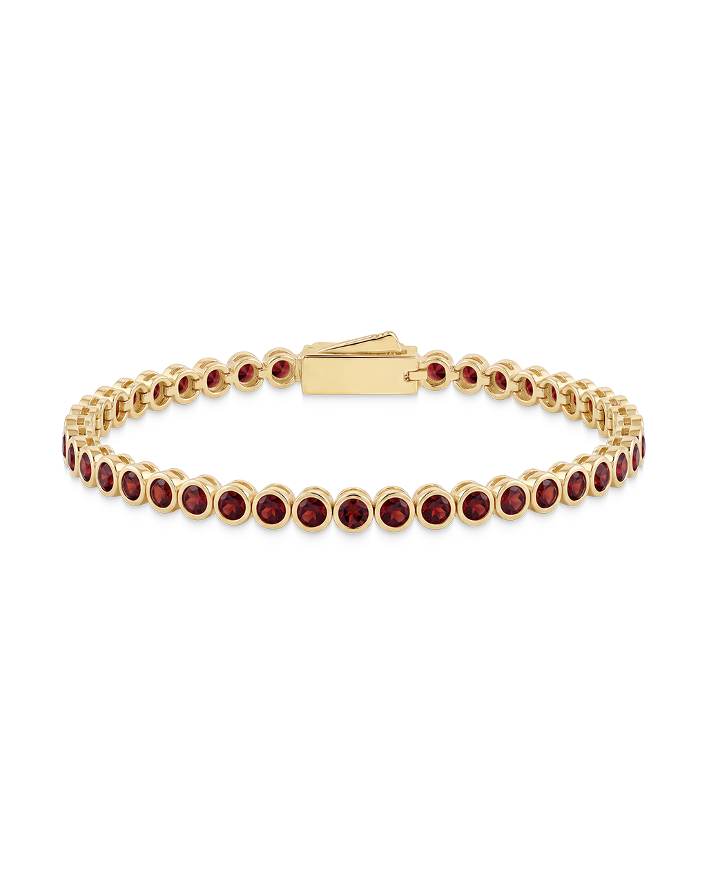 Helene Garnet CZ Bezel Eternity Tennis Bracelet