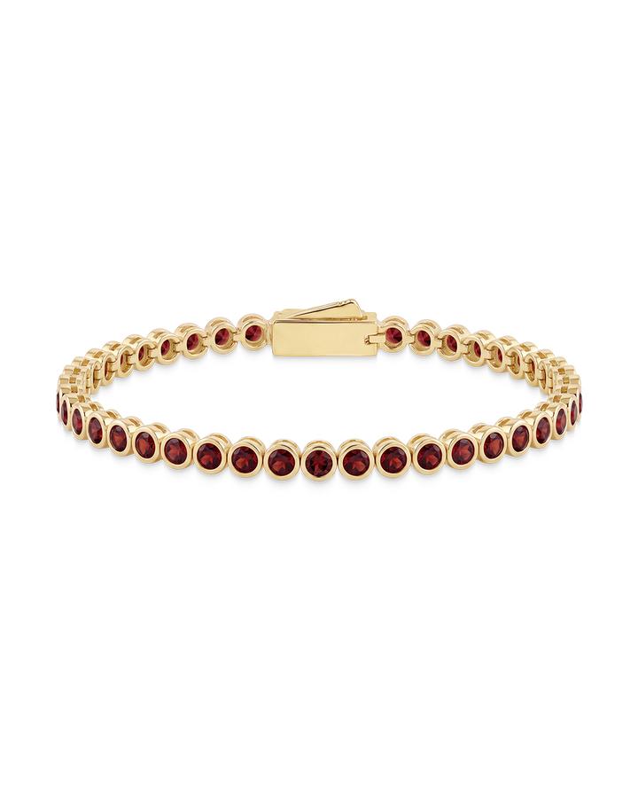 Helene Garnet CZ Bezel Eternity Tennis Bracelet
