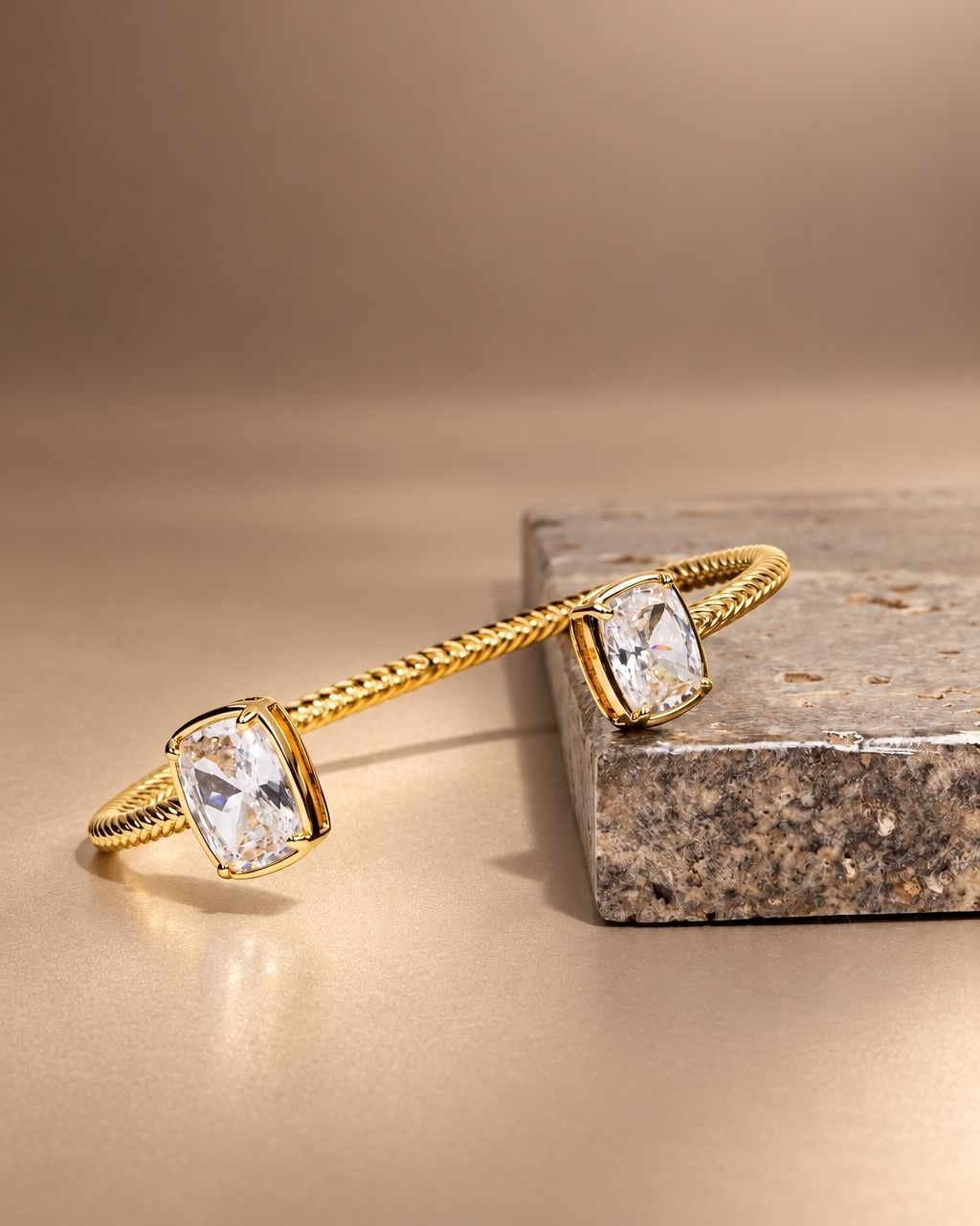 Elongated Cushion Cuff Bangle