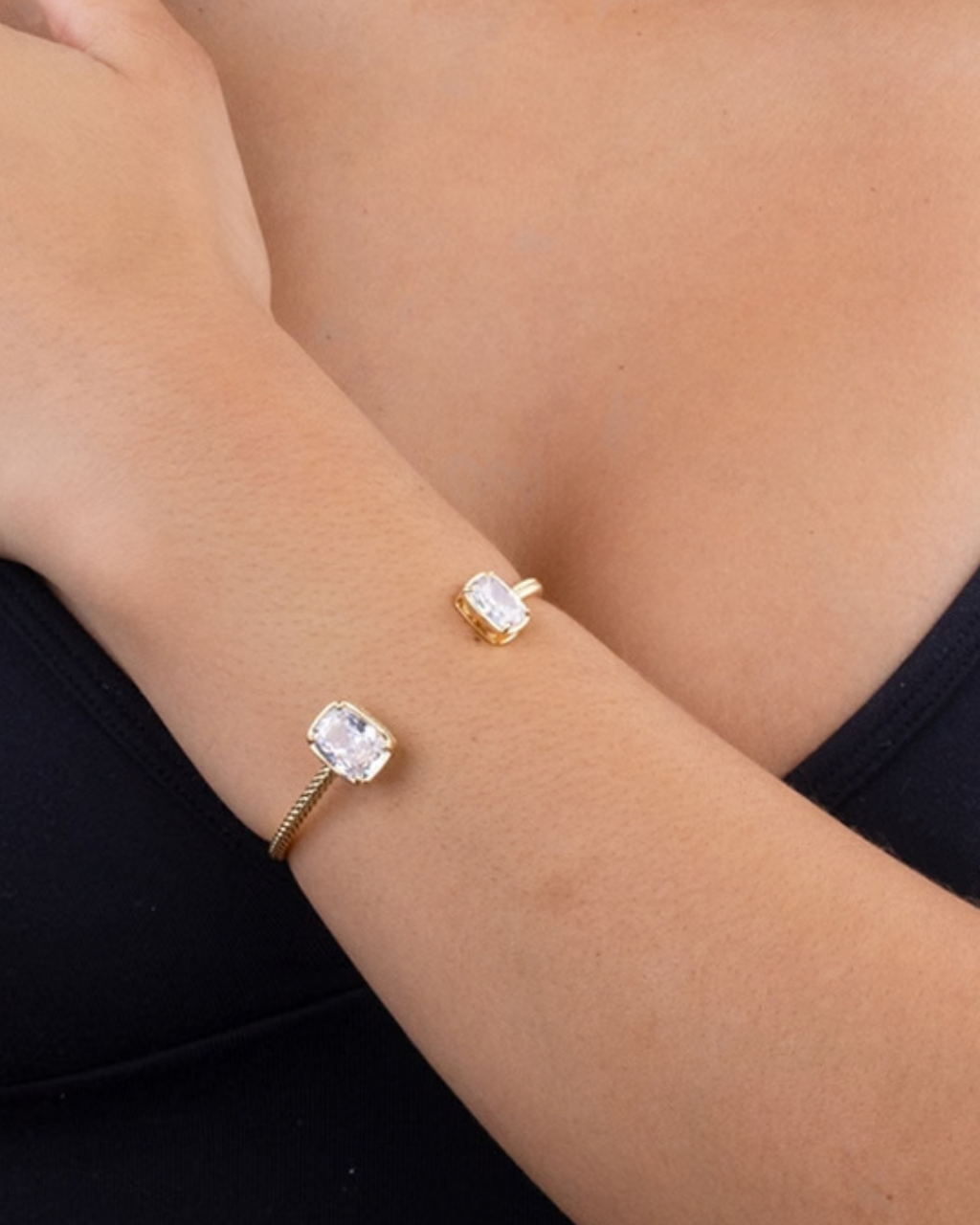 Elongated Cushion Cuff Bangle