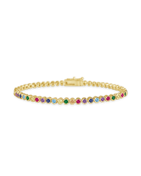 Helene Bezel Rainbow CZ Tennis Bracelet