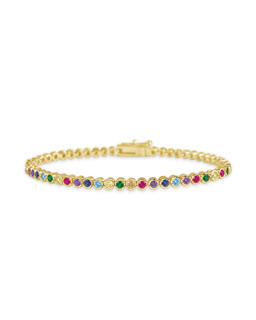 Helene Bezel Rainbow CZ Tennis Bracelet